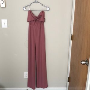 Pink strapless romper